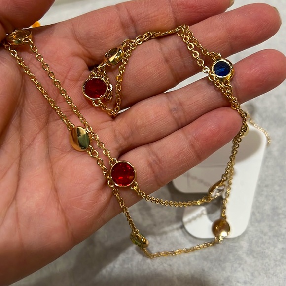 NWT Gold Stones Necklace LOFT - Picture 3 of 5